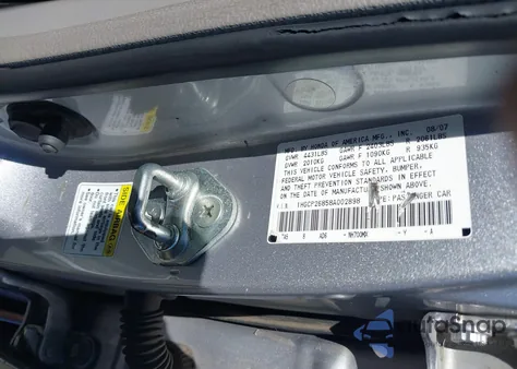 2008 Honda Accord 2.4 Ex-L из США, поврежденный, VIN 1HGCP26858A002898